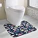 Produktbild Hoklcvd Buntes Hai-Muster-U-förmige Toilette-Boden-Wolldecke Rutschfeste Toiletten-Teppiche Badezimmer-Teppich