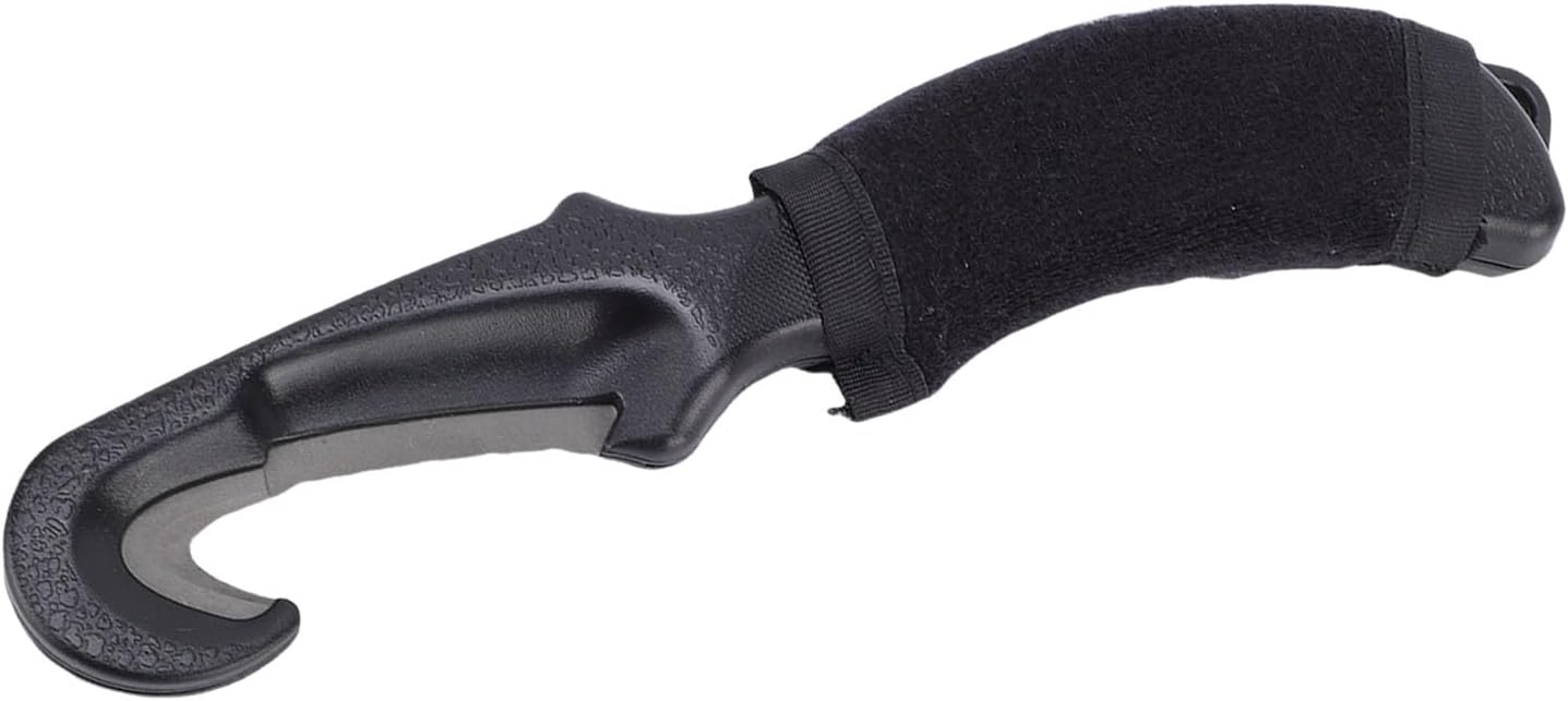 Alomejor Diving Line Cutter, Ti Alloy Long Handle Safety Rescue Cutter with Storage Pouch for Underwater Diving Accessory