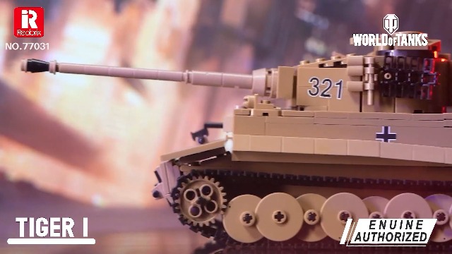 Reobrix Tiger I Tank Building Block Set, 1:28 Scale WW2 German