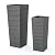 roomfitters Wicker Outdoor Flower Pots, Set of 2, Tall Planters Woven Resin Square Design for Garden and Patio Decor, Grey