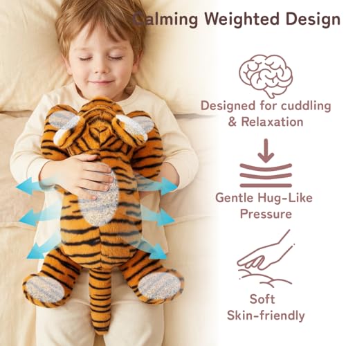 Image of Niuniu Daddy 20 inch 3.3 lb Weighted Tiger Stuffed Animal for Adults Kids, Giant Large Soft Body Pillow Plush Toy for Sleeping Huggable, Gift for Everyday Comfort