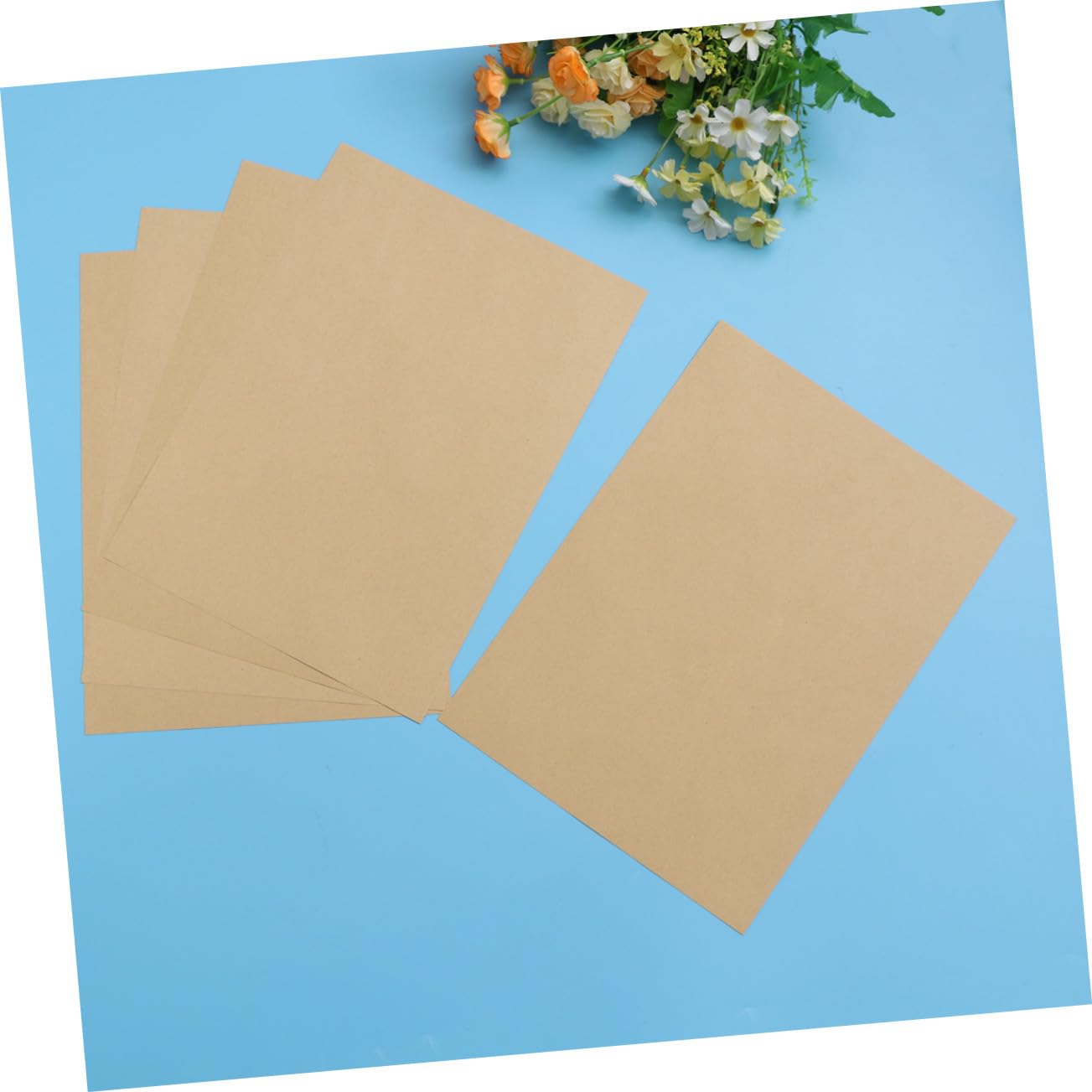 Homoyoyo 100blätter Kraftpapier Unbedruckt Blankopapier für Schreiben Briefpapier Retro Geeignet für Kalligrafie DIY Bastelmaterial