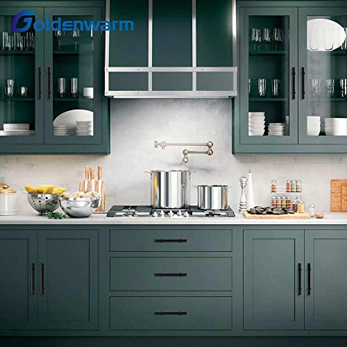 goldenwarm 25 Pack 3 inch Black Cabinet Handles Black Cabinet Pulls - Euro Style Black Pulls for Kitchen and Bathroom Cabinets Black Kitchen Cabinet Dresser Drawer Handles,5”Length,3”Hole Center.