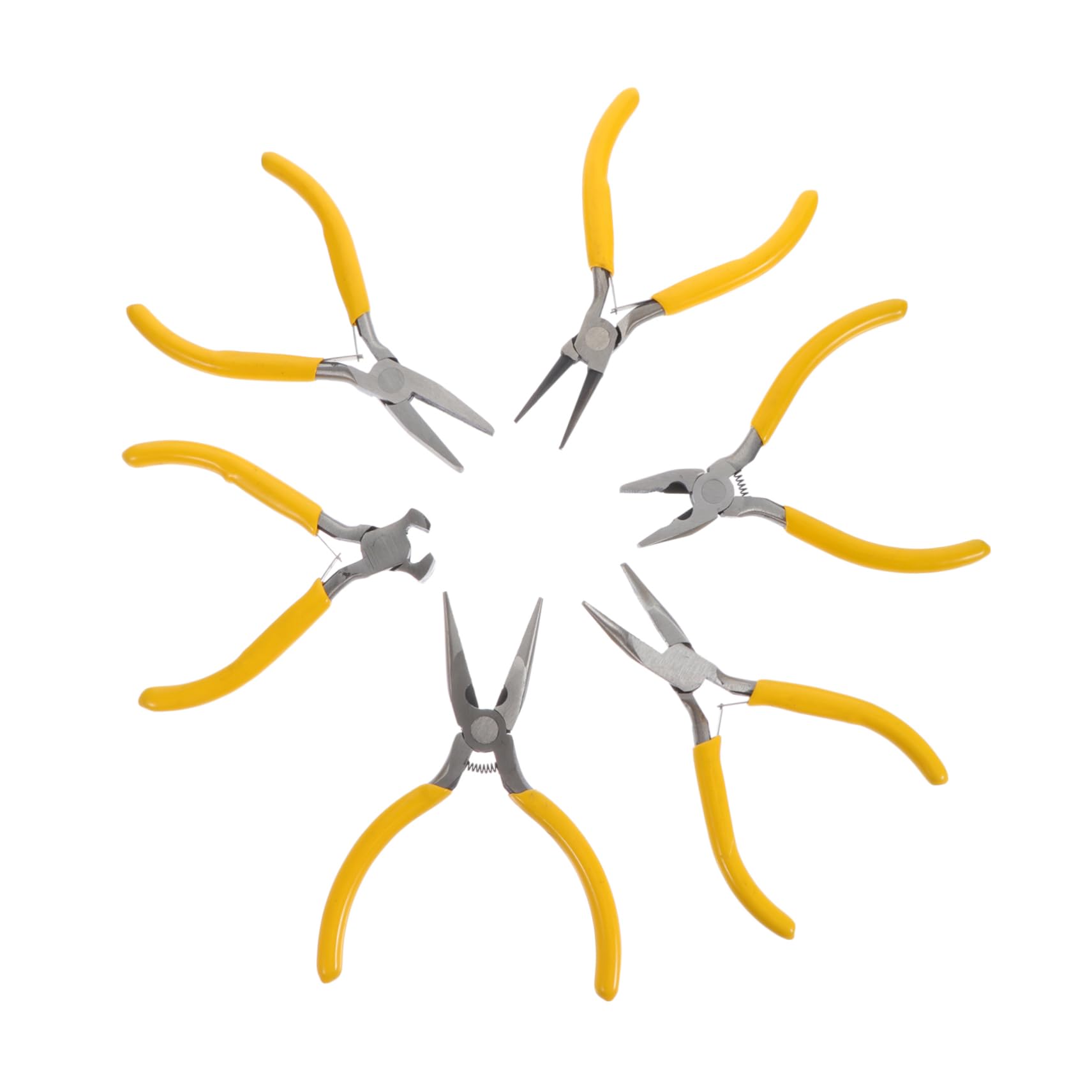 HOMSFOU 6pcs Mini Diy Jewelry Pliers Mini Tongs Jewelry Wire Bending Pliers Wire Wrapping Tool Jewelers Tools Iron Yellow