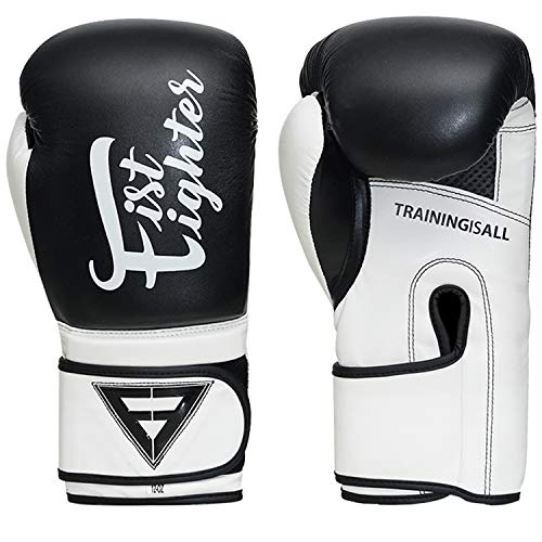 XGRIPE Boxing Gloves for Training Muay Thai Artificial PU Flex Leather Infused Gel Gloves for Sparring Kickboxing and Heavy Punching Bag Fighting Bag Mitts Focus Mitts (Black, 12oz)