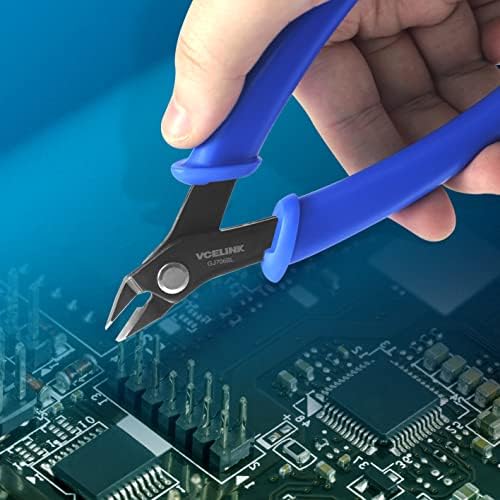 VCELINK Wire Cutters Small 5 Inch 2 Pack, Electrical Precision Flush Cutters Sharp Snips Ideal for Craft Cable Tie - Image 3