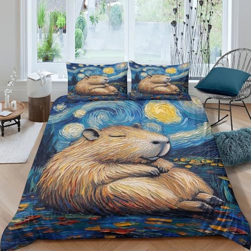 Parure de lit Capybara endormi microfibre 135x200cm pour ado - 4