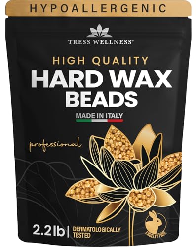Tress Wellness Wax Beads - Dermatologically Tested - At-Home Kit for Bikini, Brazilian & Full Body - Unscented 2.2 lbs