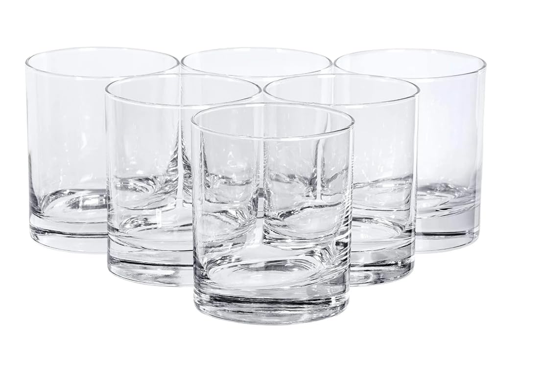 kaqer Premium Crystal Clear Glass Juice Tumblers, 120 ml Drinking Glasses for Freshly Squeezed Juices, Smoothies, and Beverages, Dishwasher Safe, Stackable Design (6)