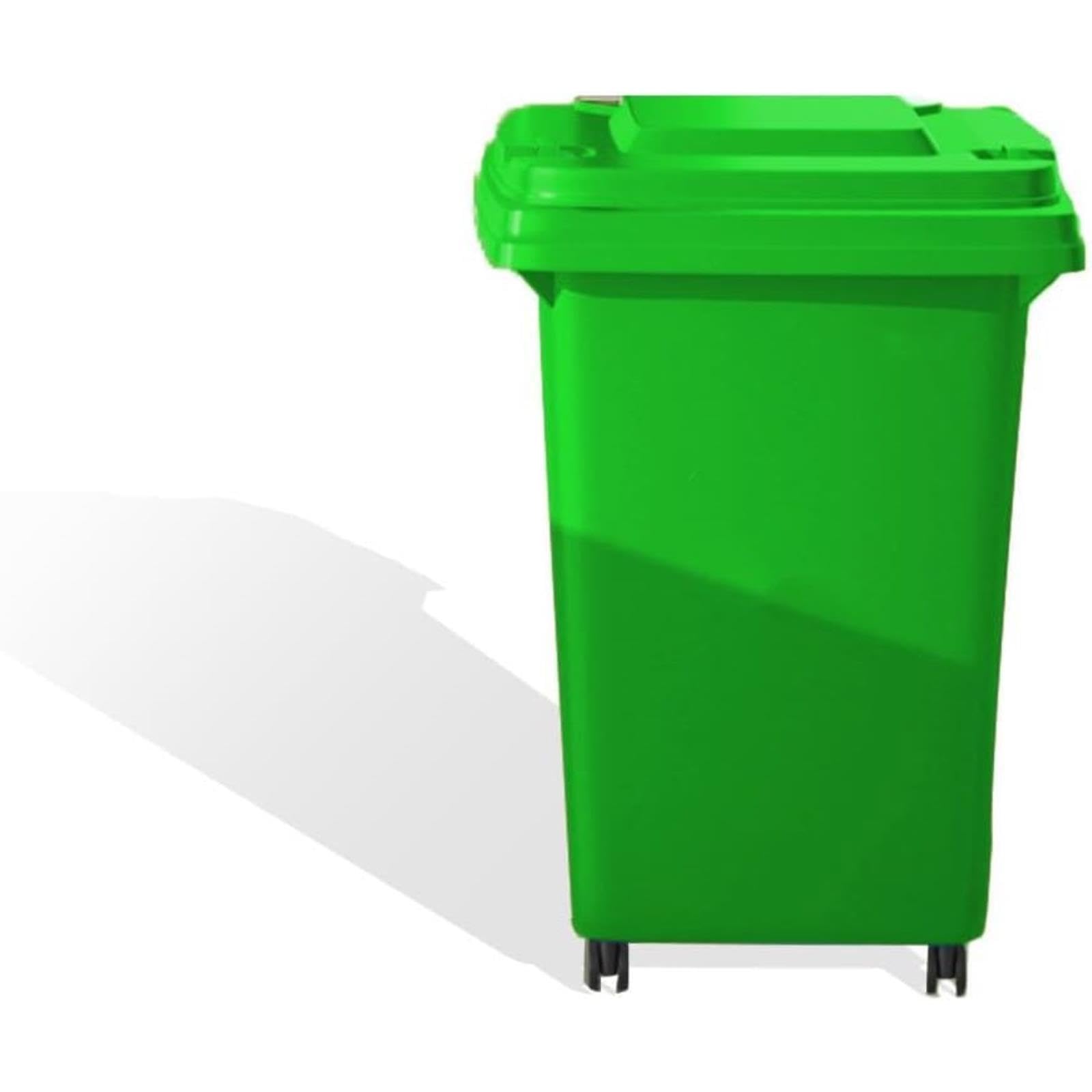VITIWEDTY Wheeled Outdoor Garbage Can, Multi-Color Heavy Duty Trash Bin for Backyard, Garage, Deck and Commercial Use (Green 50L)