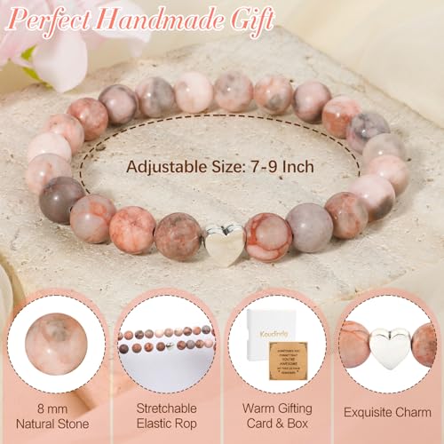 Inspirational Gifts for Her Women Natural Stone Beaded Bracelet Birthday Friendship Gifts Trendy Stuff for Easter Mothers Day Thanksgiving Thank You Teacher4