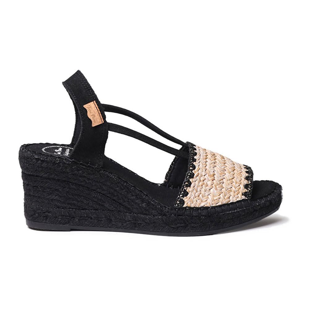 TONI PONS Giungla -IP Espadrillas di iuta con zeppa da donna, colore: nero