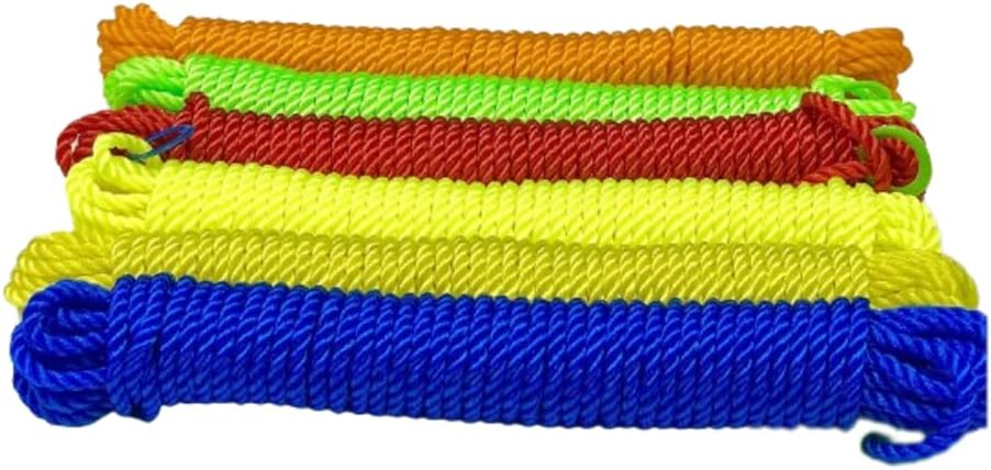SSKR 10 Metre Long 02 Piece Nylon Rope or Multicolor Cloth Hanging Rope ...