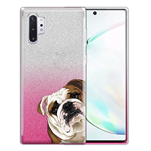 FINCIBO Case Compatible with Samsung Galaxy Note 10 Plus 2019, Shiny Silver Pink