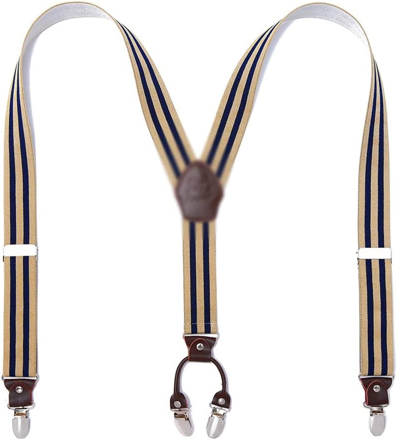 Alloy Strong Four Clip Men's Retro Casual Straps Trousers Strap Classical Pattern
