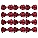 Neck Bowtie Tuxedo for Men Adjustable Solid Satin Pre-tied 12 Pcs Wedding Party (Burgundy)