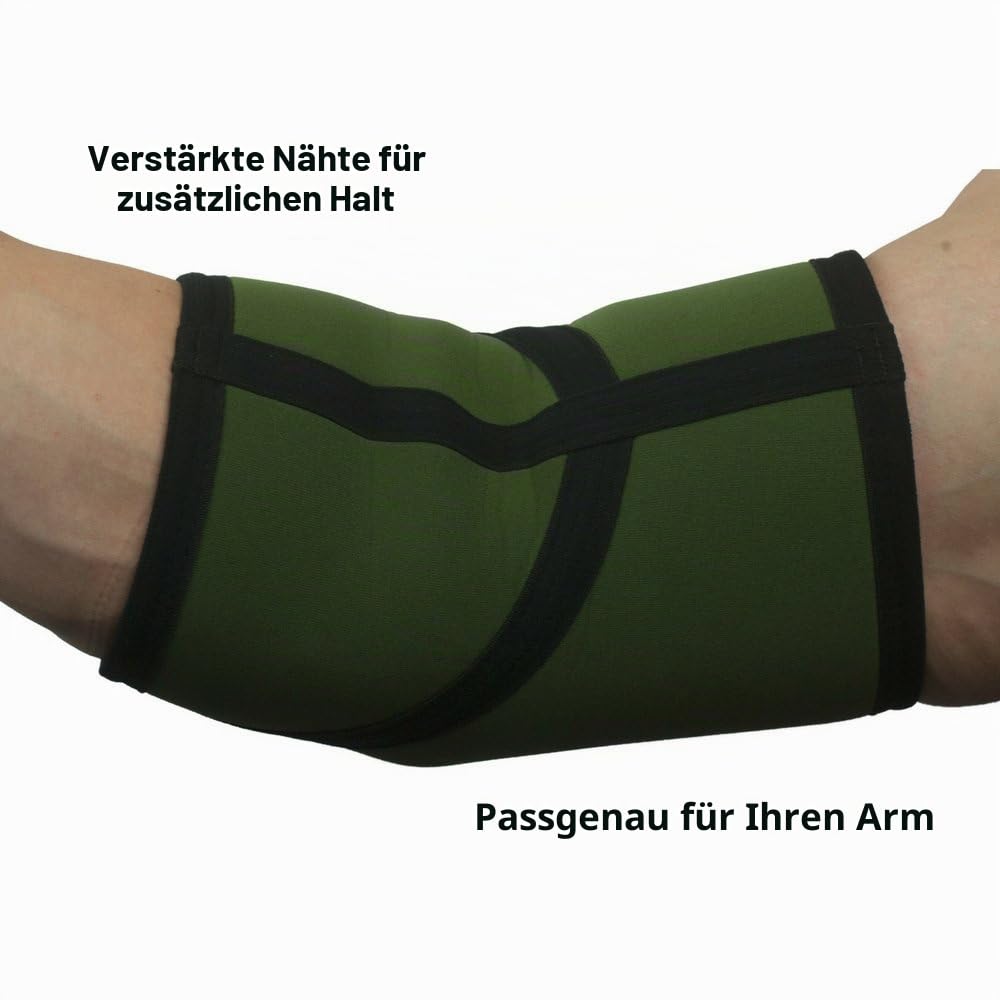 Gymreapers Ellenbogenbandagen (1 Paar) – Unterstützung, Kompression für Powerlifting, Gewichtheben, Bank, Sehnenentzündung – 5 mm Neoprenhülle (Militärgrün/Schwarz, XX-Large)
