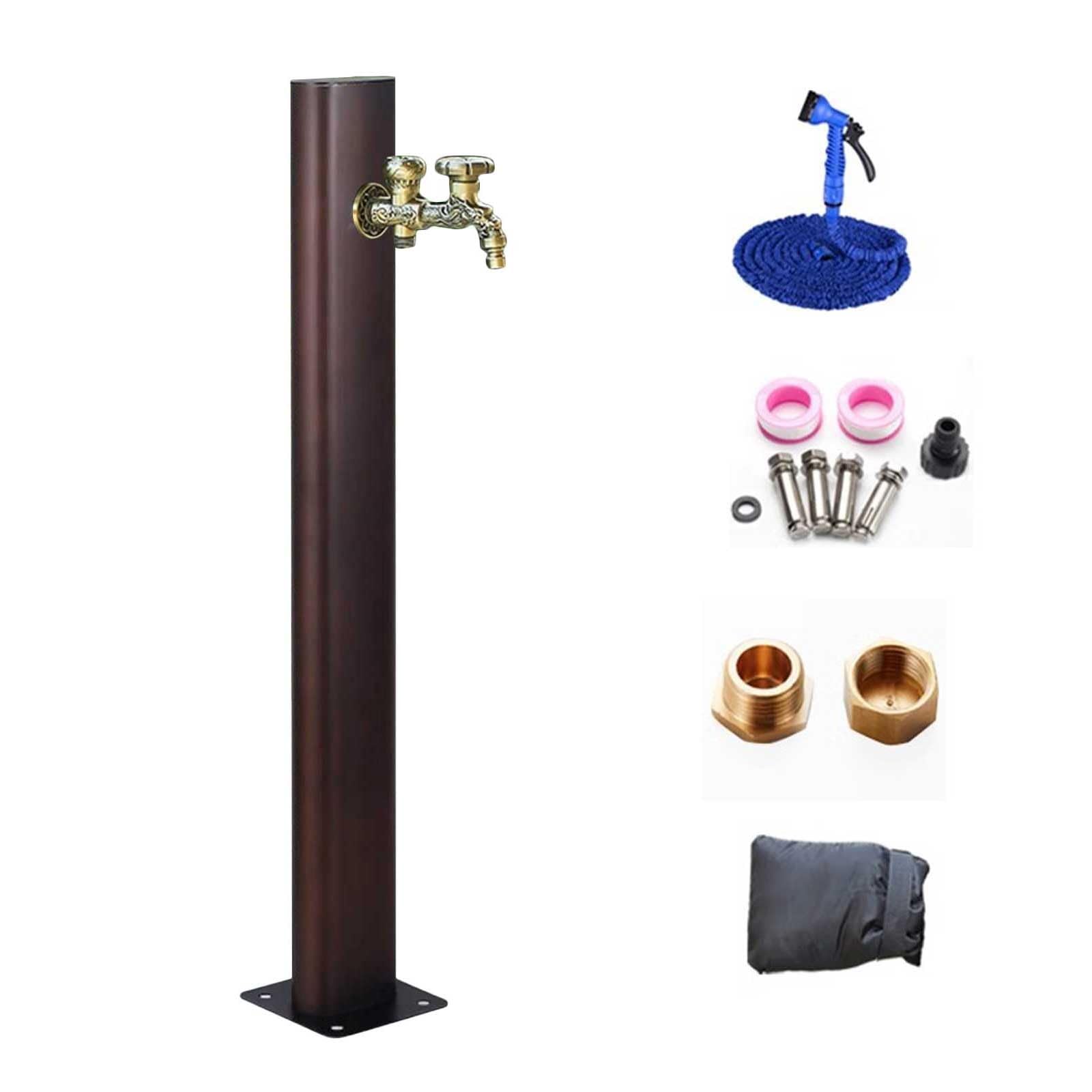 ZYCHSJXA Stainless Steel 304 Outdoor Garden Water Column Retro Freestanding Faucet for Irrigation - Red Watering Solution