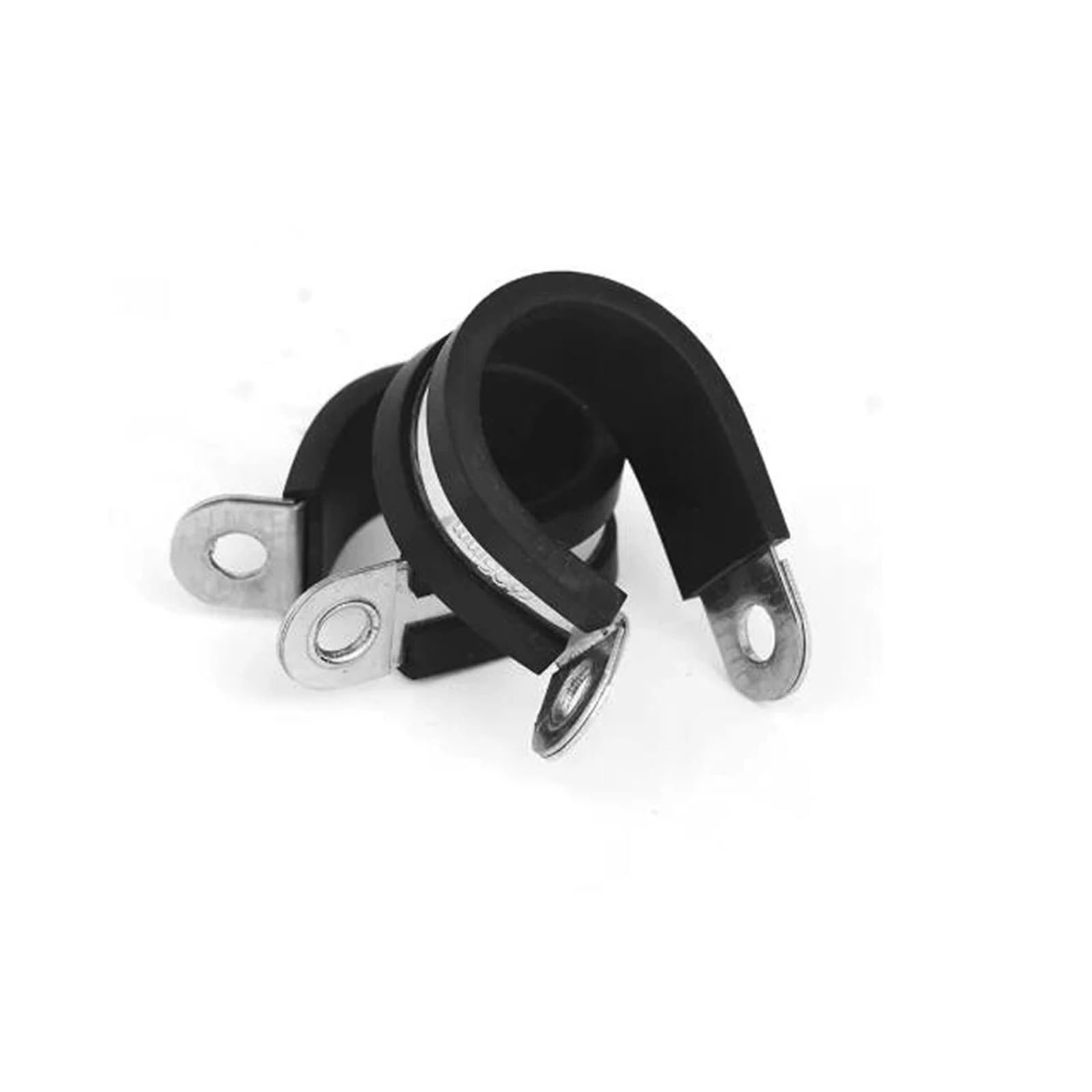 Knbhgujmd One Color P-Clips Metal Wire Cable Conduit Clamps, 2Pcs Rubber Lined P Clips Zinc Plated Mild Steel Cable Hose Pipe Clamps 6-50Mm(14Mm)