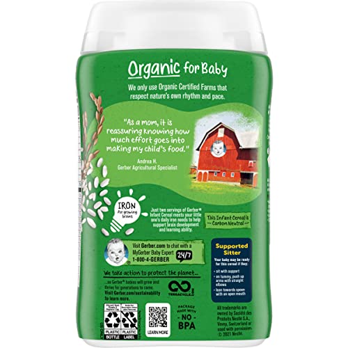 Gerber, Organic Rice Cereal, 8 Oz #TOP1