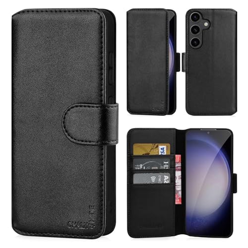 Étui portefeuille en cuir Samsung S24 Plus anti-piratage RFID et anti-choc