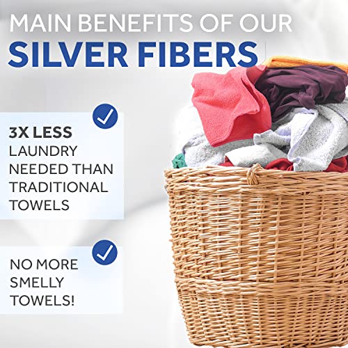 Miracle Made Bath And Shower Towel - Stone - Premium 100% Usa-Grown Cotton Bath Sheets With Natural Silver Ultra Soft Plush Fade Resistant Highly Absorbent Quick Drying #TOP2