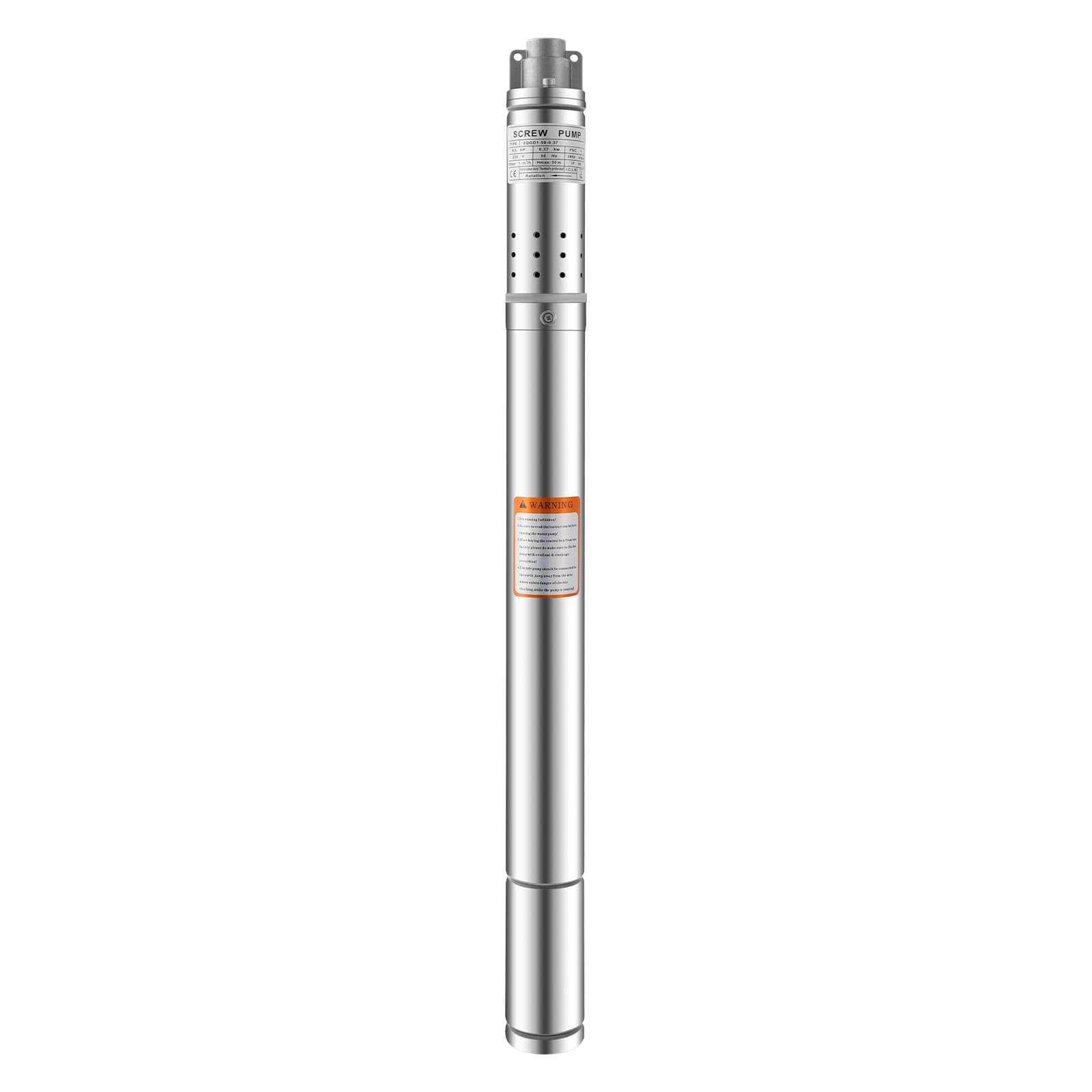 Pompa per fontana profonda da 2 pollici, pompa sommersa con interruttore a pressione in acciaio inox 1000 L/H, 0,37 KW, 55 m, altezza di mandata, pompa dell'acqua per irrigazione giardino