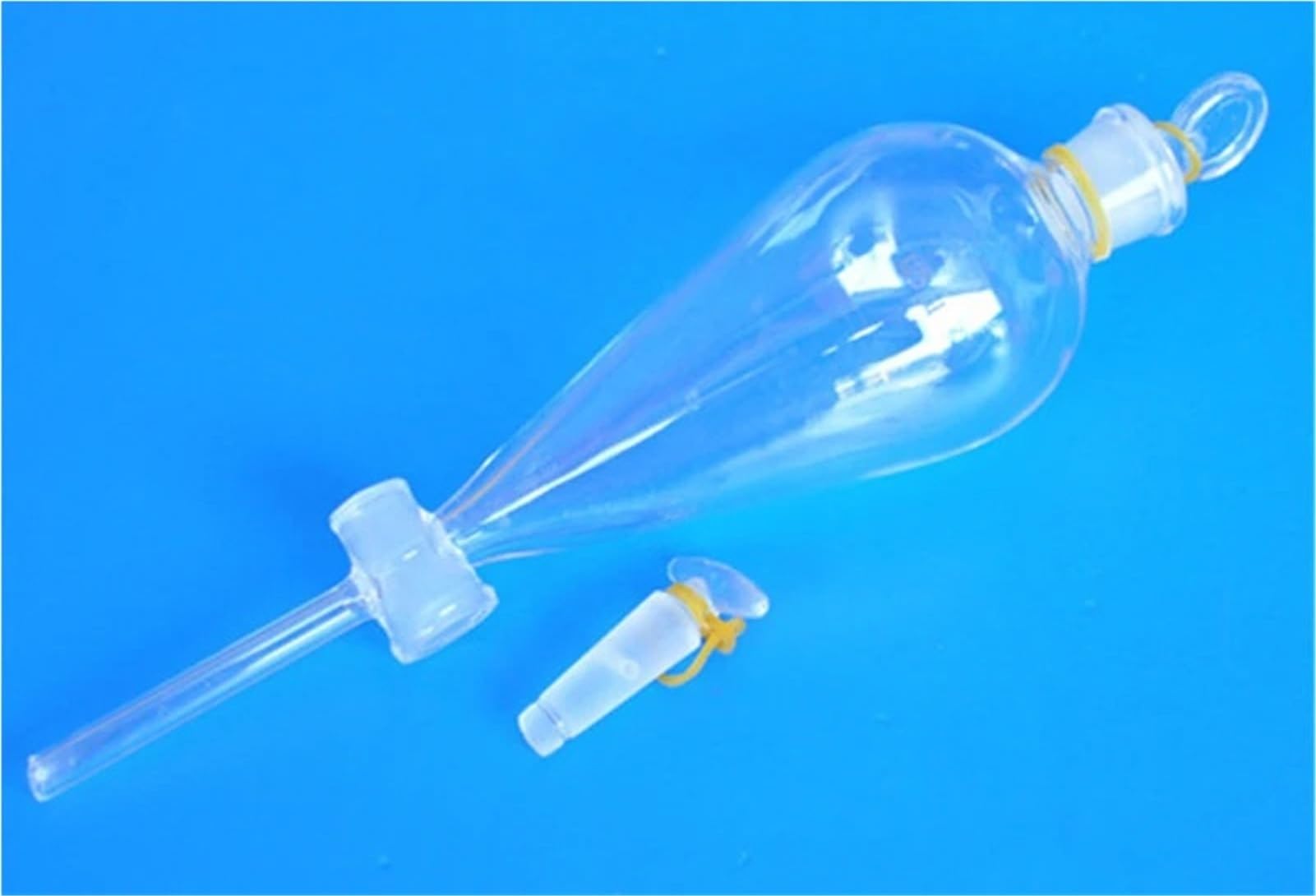 2 sztuki/opakowanie 1000 ml szklany lejek oddzielający ze szklanym korkiem śruba kran separator lejek laboratoryjny szkło