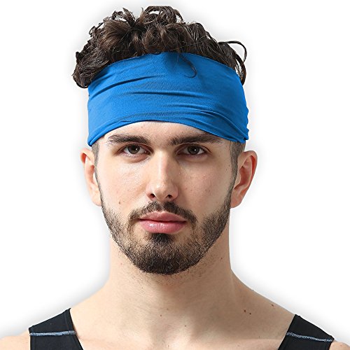 Mens Headband - Sports Running Sweat Head Bands - Athletic Sweatbands Hair B