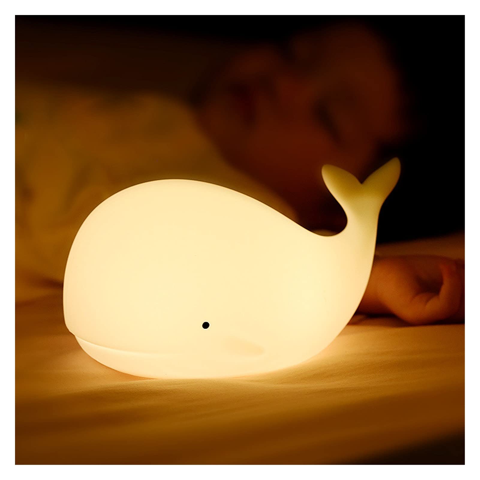 Demasiado Linda Noche Luz Lion Whale Conejo Cat Silicone Night Lights Touch Sensor Dormitorio Lámpara de Noche (Emitting Color : Panda 2)