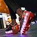 Kids LED Roller Shoes – Rechargeable Light Up Sneakers with Adjustable Fit and Retractable Wheels Orange