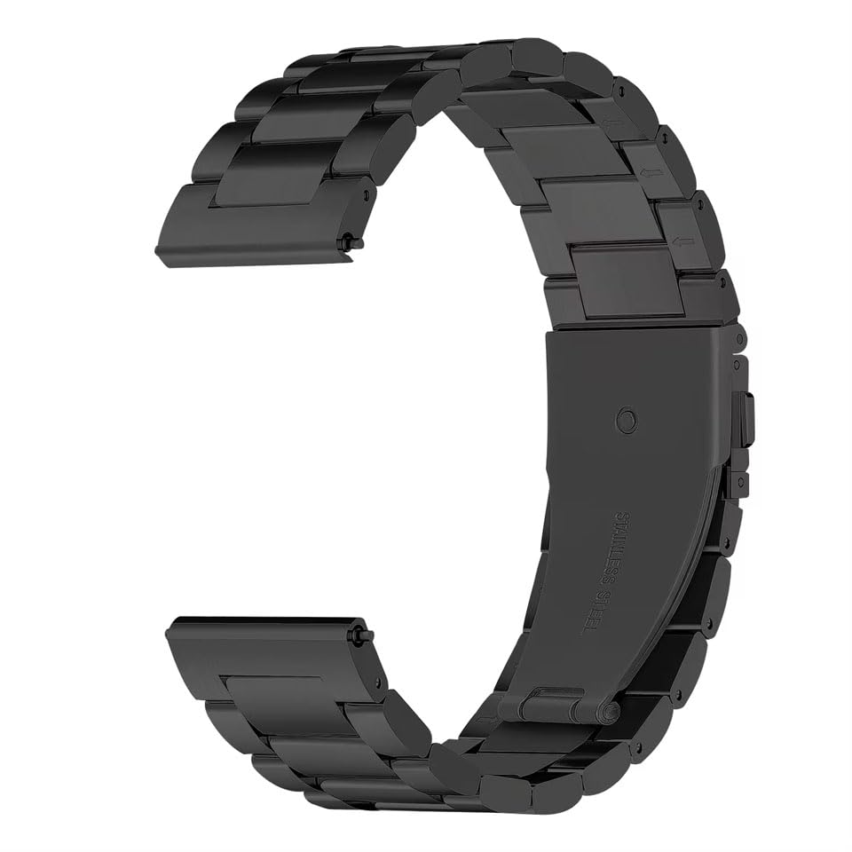 Image of AONES 20mm Watch Strap Luxury Stainless Steel Metal Compatible for Compaq Q Watch Balance Smartwatch Band