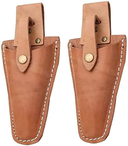 Miniatura 8 de Funda de podadora, funda de alicates, 2 piezas de cuero para podar a mano, alicates de jardín, soporte para tijeras con estuche de jardinería a