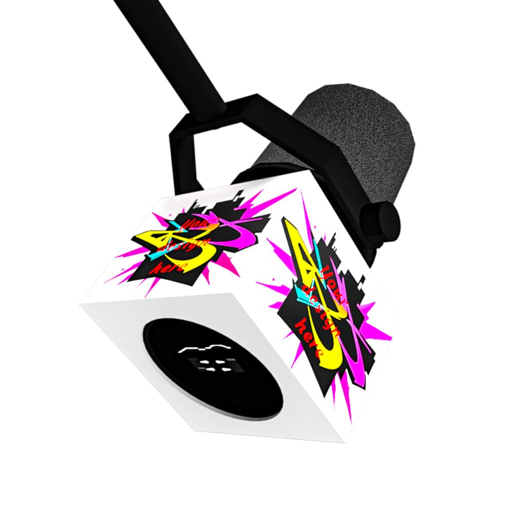 Customizable Microphone Flag Compatible with SHURE MV7 Personalization Microphone Logo Box MV7+ MV7X XLR mic flag (White)