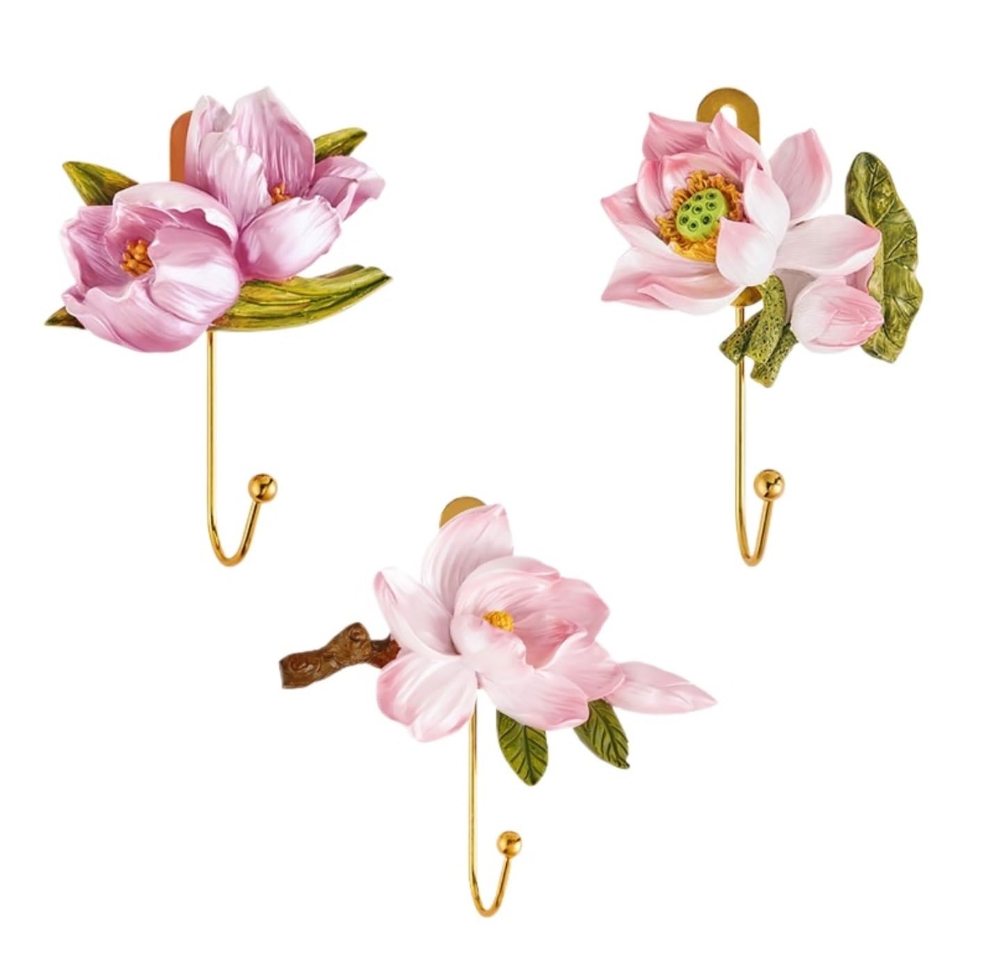 AZHKJKZH Coats Hooks Wall Mounted Resin Flower Wall Hooks Mounted for Hanging Coat Hat Key Towel Handbag Clothes Towel(D)