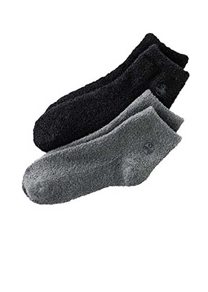 Aloe Socks, 2 Pair Per Package (Black and Gray)