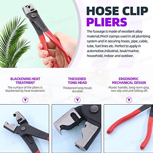 Swpeet 121Pcs 7-22Mm Spring Band Hose Clamps With Cv Boot Hose Clip Pliers Assortment Kit thumb #3