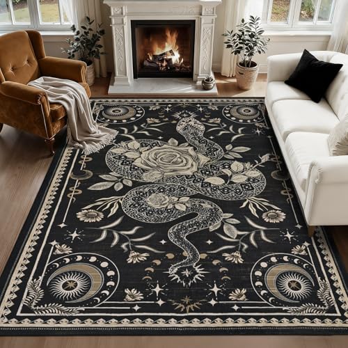 Yinhua Snake Living Room Rug 5x7 Rug Washable Gothic Rugs