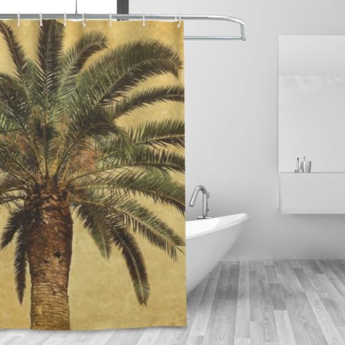 Rideau de douche imperméable tropical imprimé palmier pour décoration maison - 8