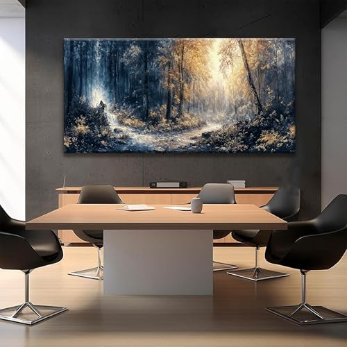 Image of TAIJXAGSG Modern Black Grey Wall Art Natural Home Wall Decorations Canvas Art Wall Decor Prints Forest Landscape Large Wall Art For Living Room Bedroom Kitchen Office Artwork Aesthetic Decor 29 inchx58 inch