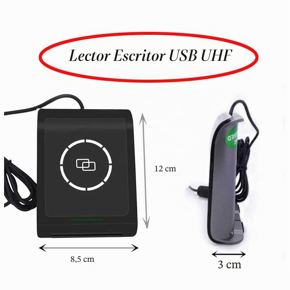 FONGWAH Lector RFID UHF GEN2 860-960MHz Admite emulación de Teclado e integración de Lectura y Escritura hasta 100 cm ISO 18000-6 C