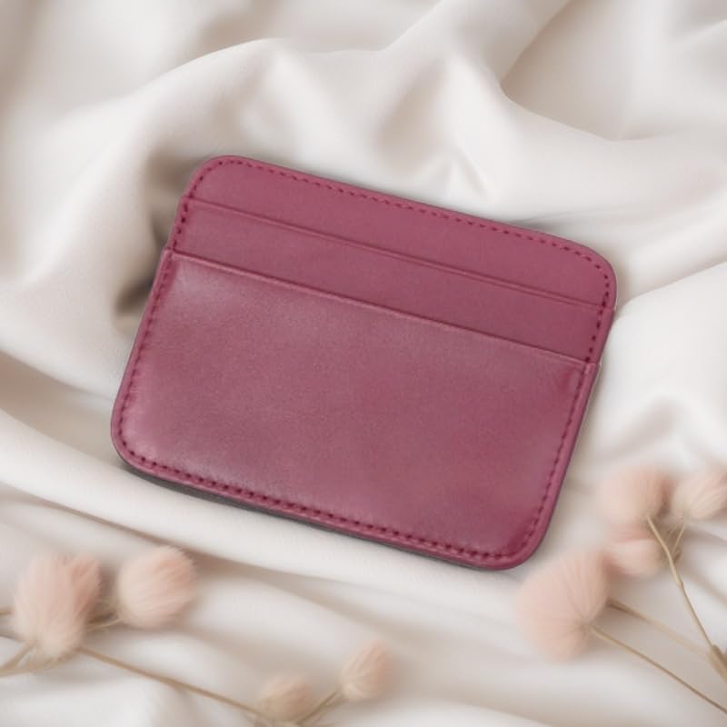 Slim RFID-Blocking Minimalist Leather Wallet for Women | Front Pocket Card Holder4