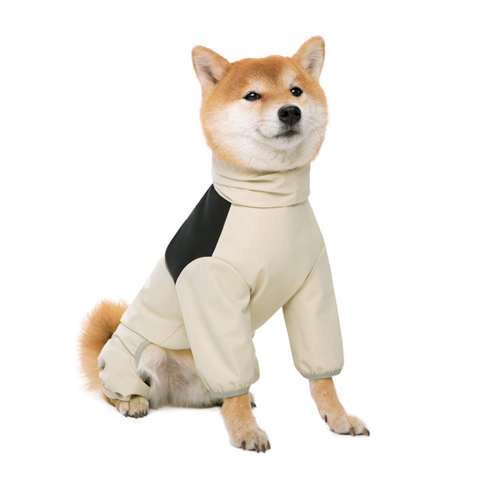 Imperméable pour chien avec fermeture éclair et capuche vêtements de pluie 4 jambes