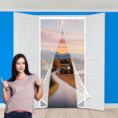Moustiquaire porte aimantée à maille dense sans perçage 128x259cm - 2