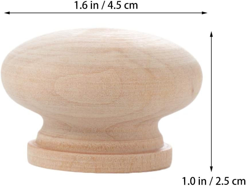 Healifty Wooden Round Handle 15Pcs 45Mm Drawer Knobs for Cabinets Natural Wood Cupboard Pulls DIY Home Furniture Accessories - Image 3