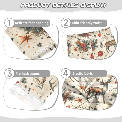 Christmas Deer Ball 1 Girls Leggings Athletic Pants Tights Stretch Bottom3