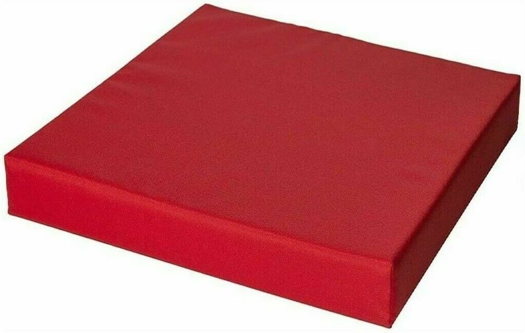 oceanevo® Waterproof Seat Pad 8cm Thick Foam Filled Garden Chair Dinning Bench Furniture Water Resistant Indoor Outdoor Seat Cushions Removable Zipper Cover (43 x 43cm/17"x 17", Red)