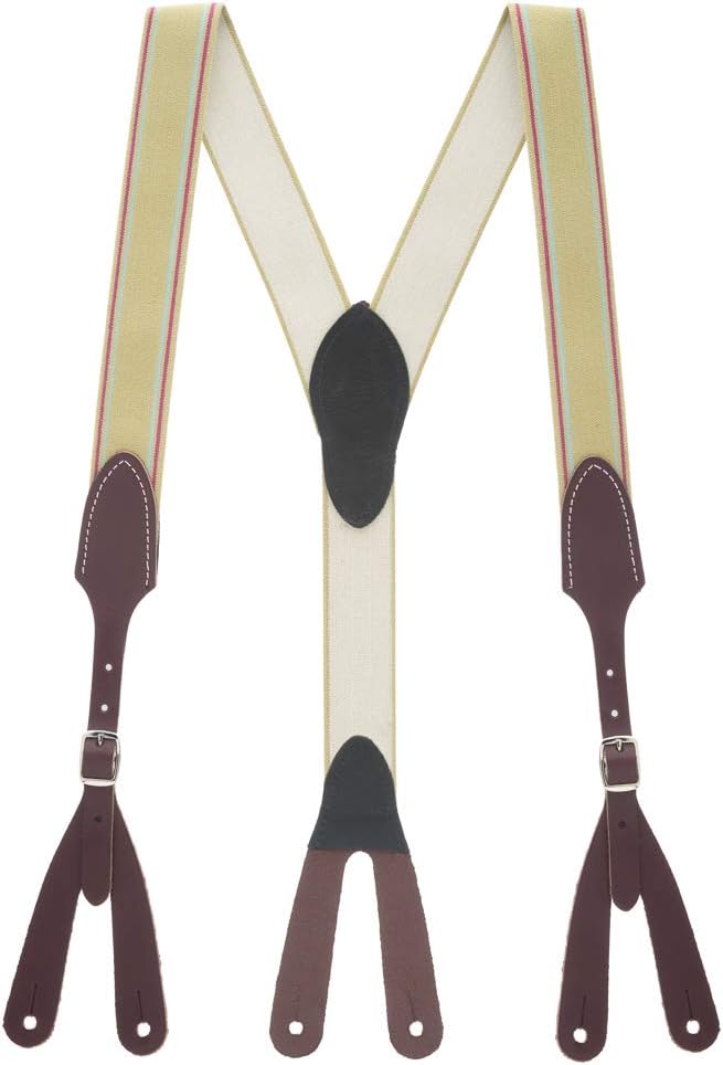 Suspender Store Rugged Comfort Extra-Sturdy Elastic Suspenders - Y-Back - Button - 5 Colors & Sizes Including Big & Tall