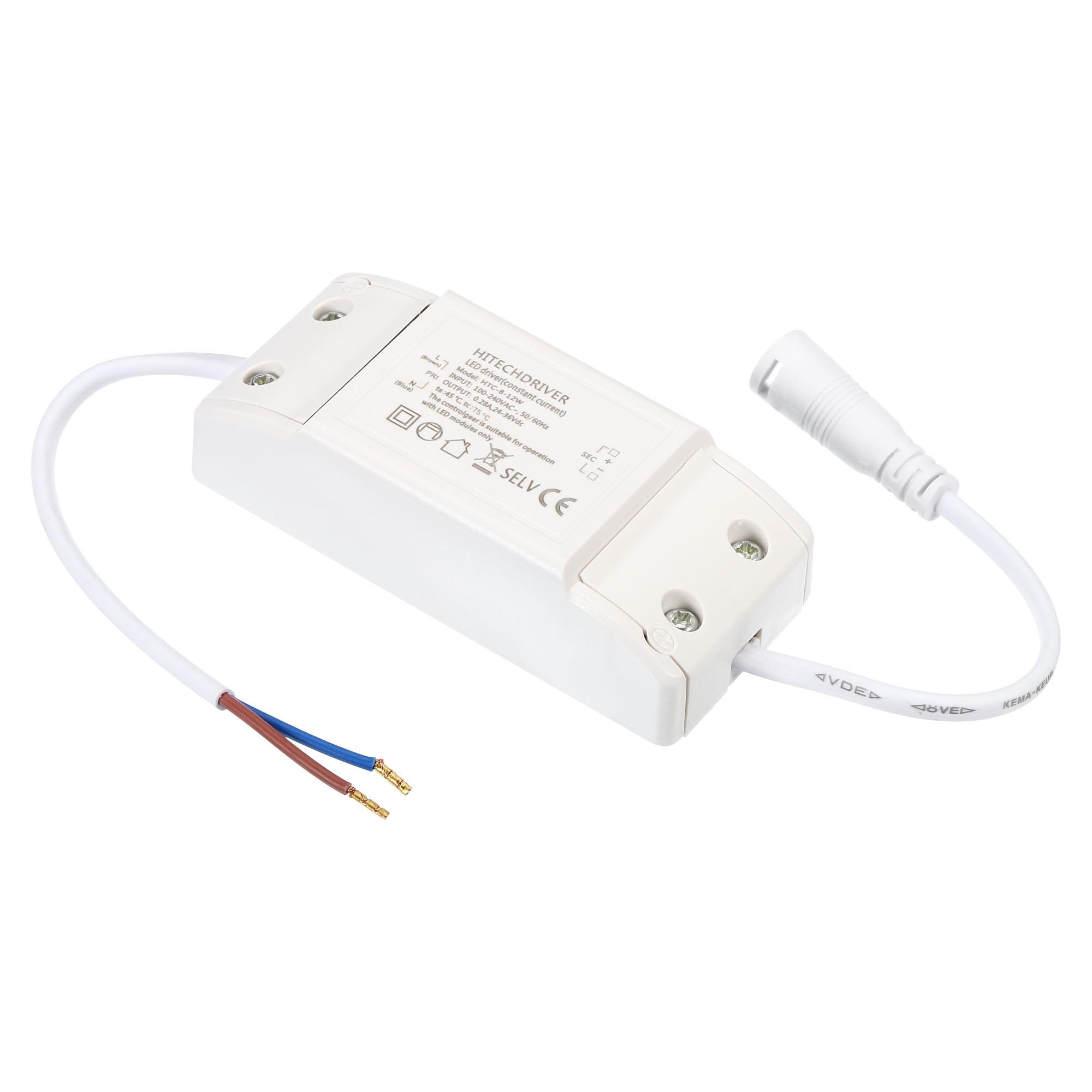 PATIKIL 8-12W 280mA LED Driver, 2Pcs AC 100-240V Output 24-36V DC Female Connector Constant Current Rectifier Transformer External Power Supply