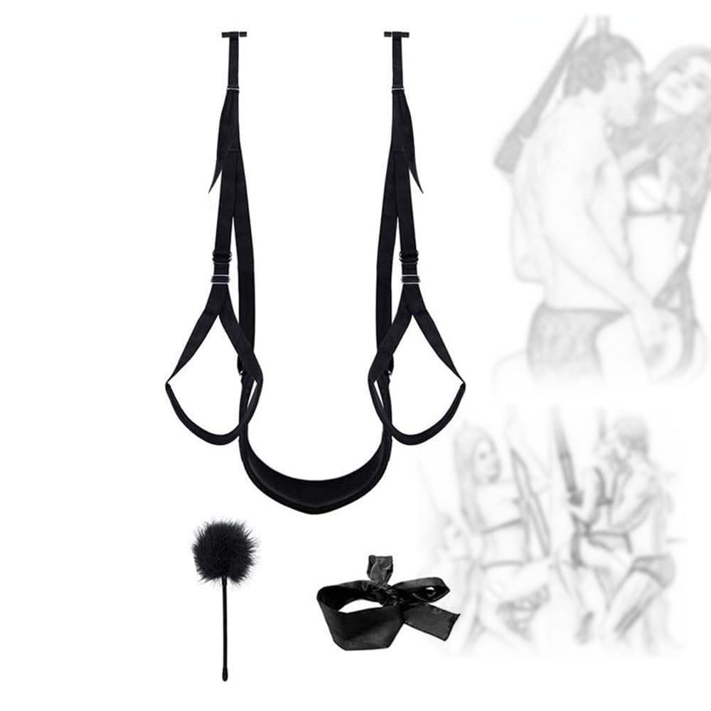 Altalena yoga da interno Šex Swing con maschere per gli occhi e solleticatore per le coppie per sperimentare movimenti yoga difficili